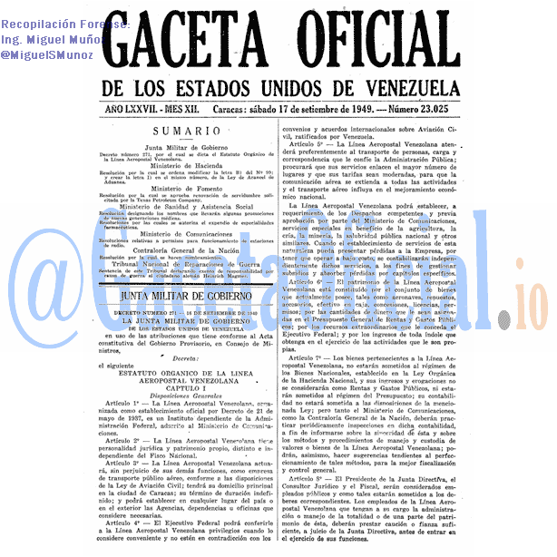 Gaceta Oficial 23025 del 17 Septiembre 1949