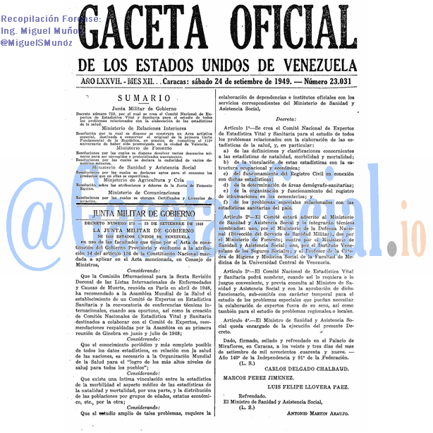 Gaceta Oficial 23031 del 24 Septiembre 1949