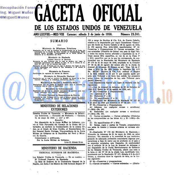 Gaceta Oficial 23241 del 3 Junio 1950