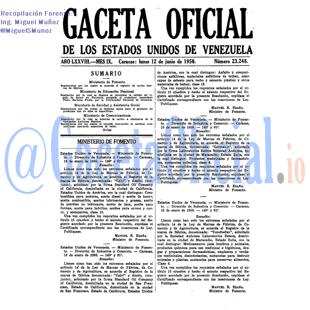 Gaceta Oficial 23248 del 12 Junio 1950