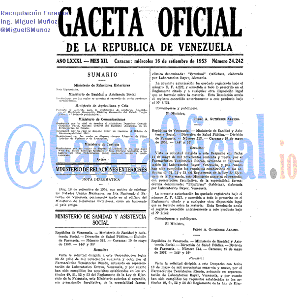 Gaceta Oficial 24242 del 16 Septiembre 1953