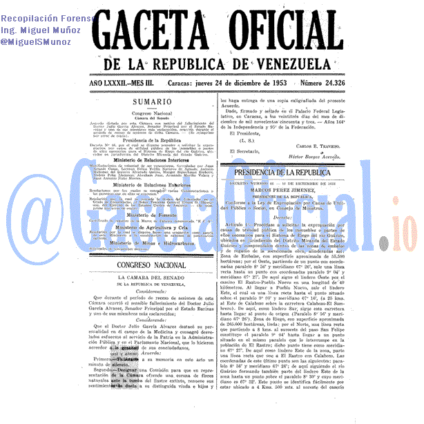 Gaceta Oficial 24326 del 24 Diciembre 1953