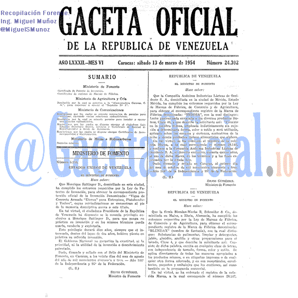 Gaceta Oficial 24392 del 13 Marzo 1954