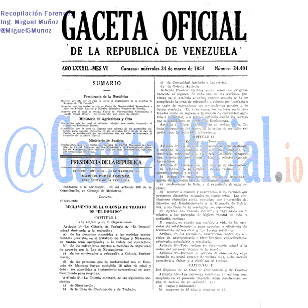 Gaceta Oficial 24401 del 24 Marzo 1954