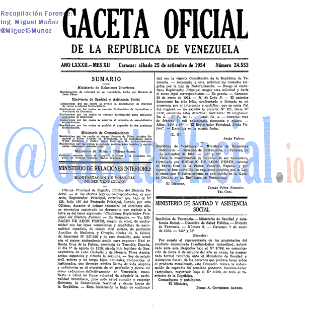 Gaceta Oficial 24553 del 25 Septiembre 1954
