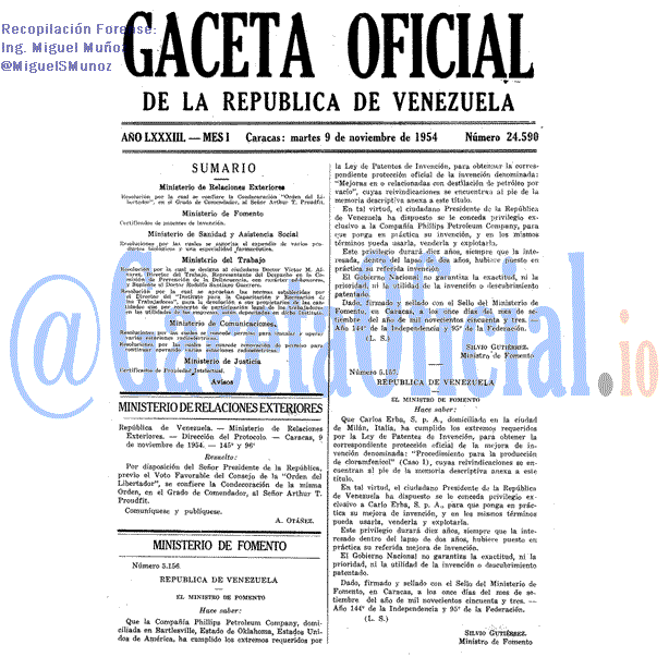 Gaceta Oficial 24590 del 9 Noviembre 1954