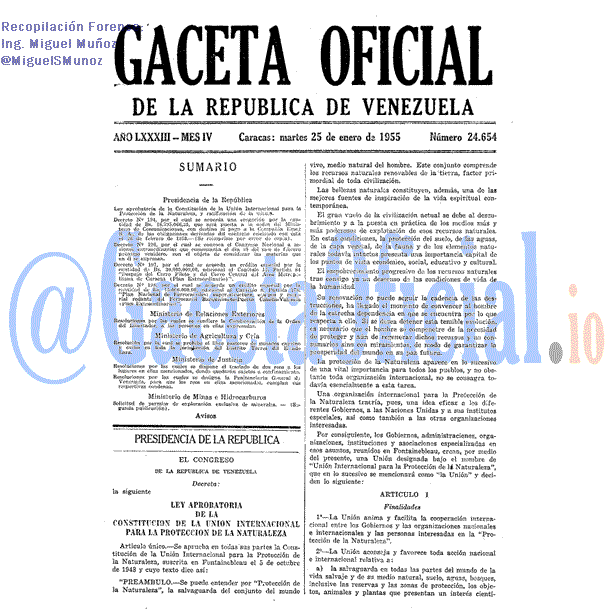 Gaceta Oficial 24654 del 25 Enero 1955