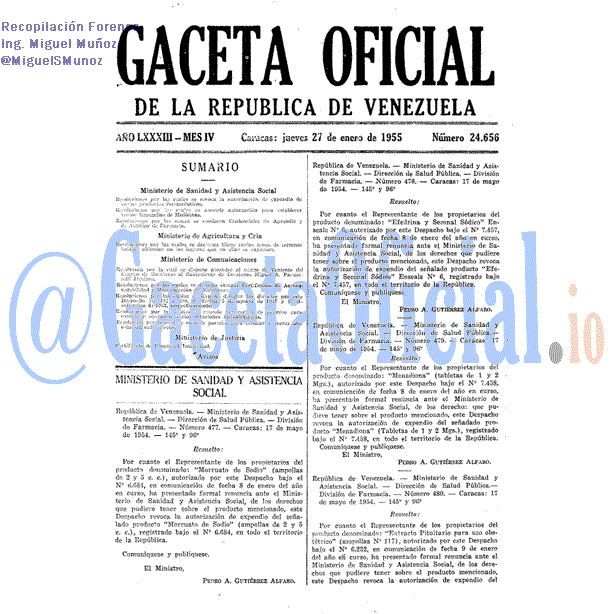Gaceta Oficial 24656 del 27 Enero 1955