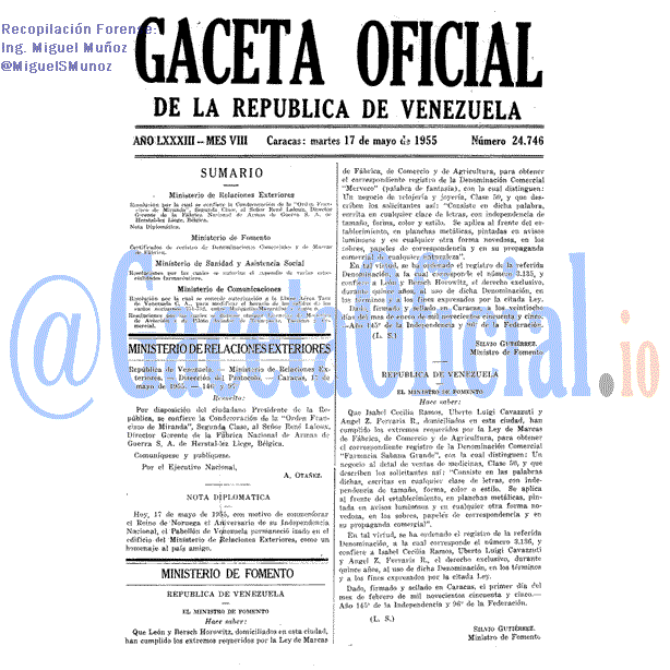 Gaceta Oficial 24746 del 17 Mayo 1955
