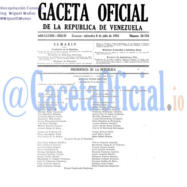Gaceta Oficial 24788 del 6 Julio 1955