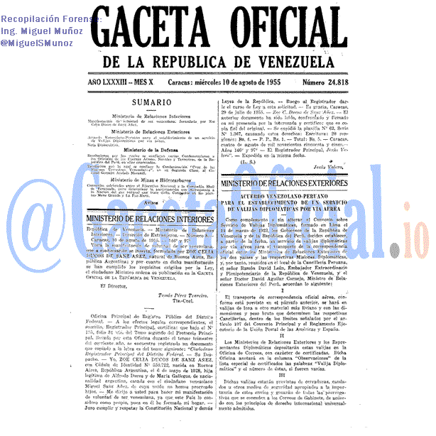 Gaceta Oficial 24818 del 10 Agosto 1955