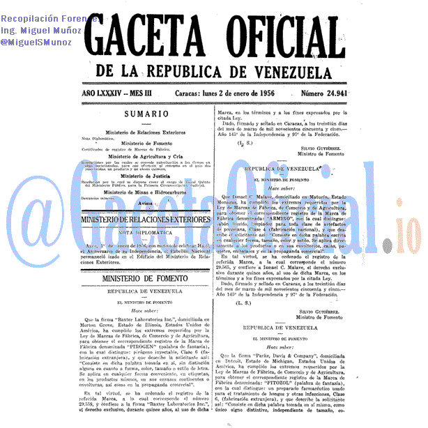 Gaceta Oficial 24941 del 2 Enero 1956