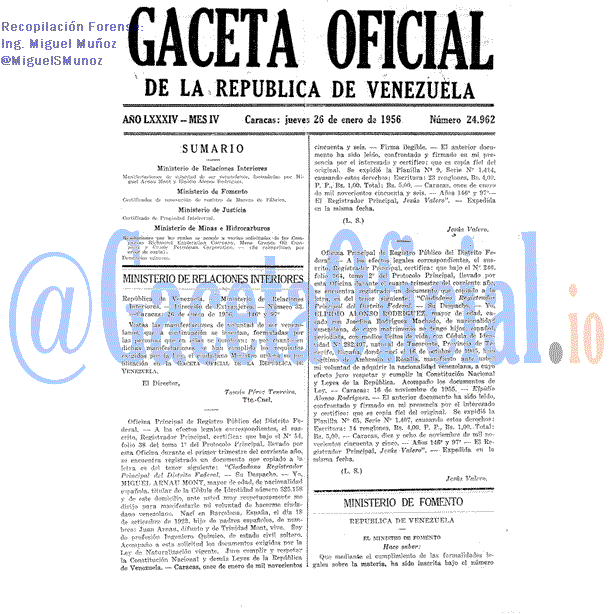 Gaceta Oficial 24962 del 26 Enero 1956