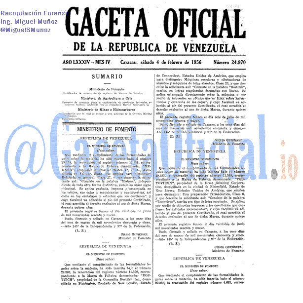 Gaceta Oficial 24970 del 4 Febrero 1956