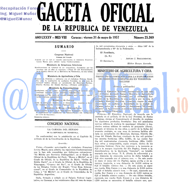 Gaceta Oficial 25369 del 31 Mayo 1957