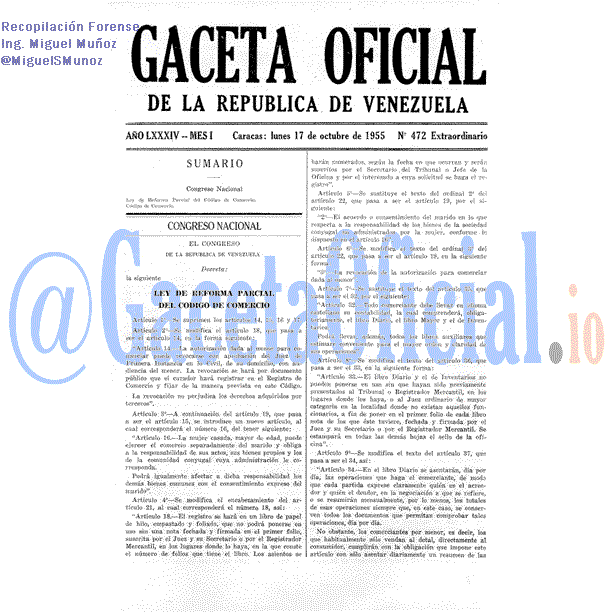 Gaceta Oficial 472 del 17 Octubre 1955