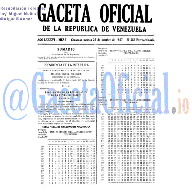 Gaceta Oficial 553 del 22 Octubre 1957