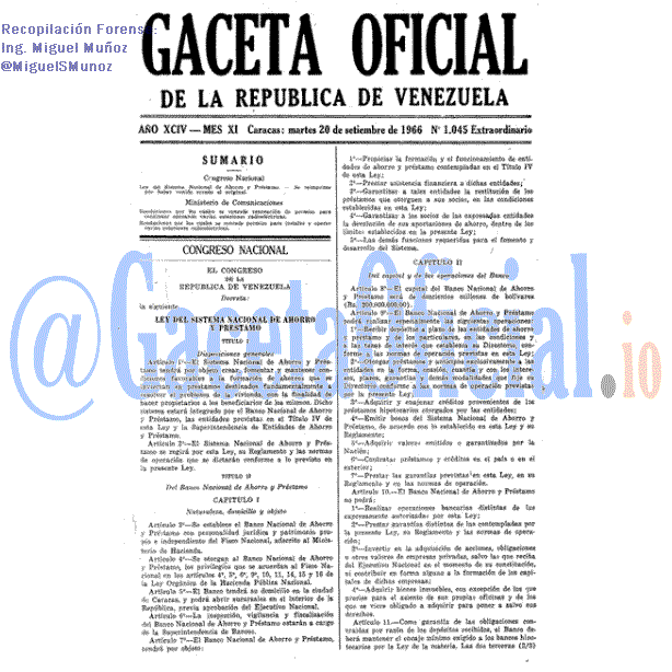Gaceta Oficial 1045 del 20 Septiembre 1966