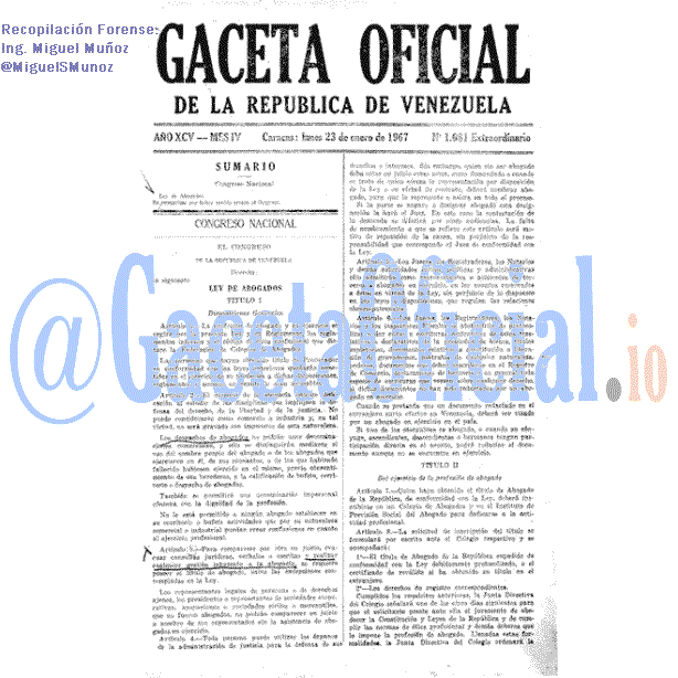 Gaceta Oficial 1081 del 23 Enero 1967