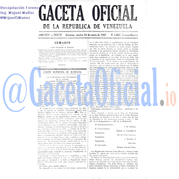 Gaceta Oficial 1082 del 24 Enero 1967