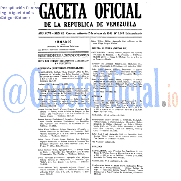 Gaceta Oficial 1241 del 2 Octubre 1968
