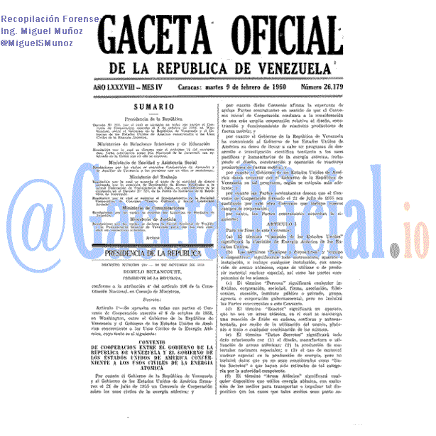 Gaceta Oficial 26179 del 9 Febrero 1960