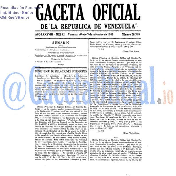Gaceta Oficial 26348 del 3 Septiembre 1960