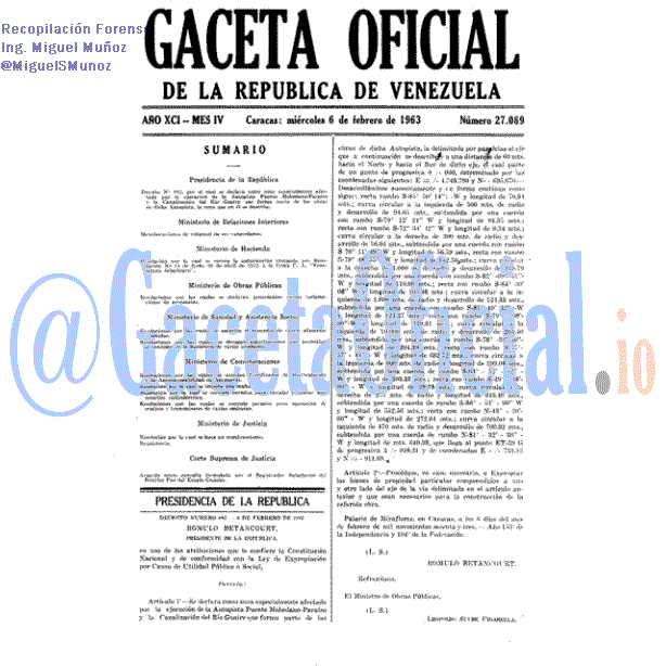 Gaceta Oficial 27069 del 6 Febrero 1963