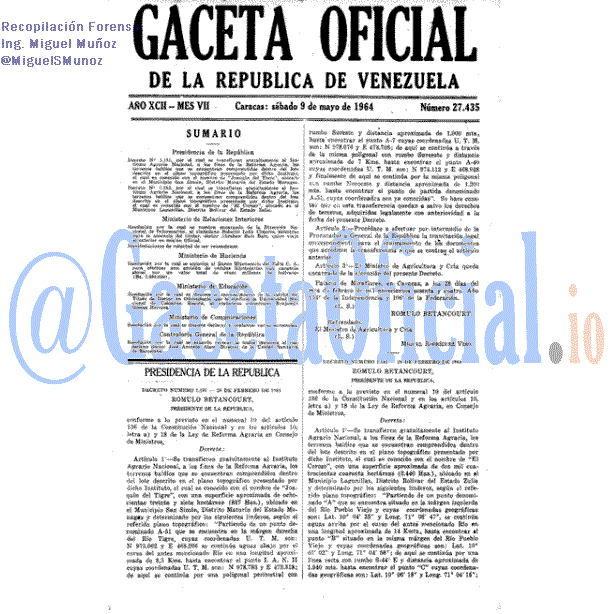 Gaceta Oficial 27435 del 9 Mayo 1964