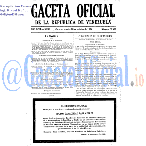 Gaceta Oficial 27572 del 20 Octubre 1964