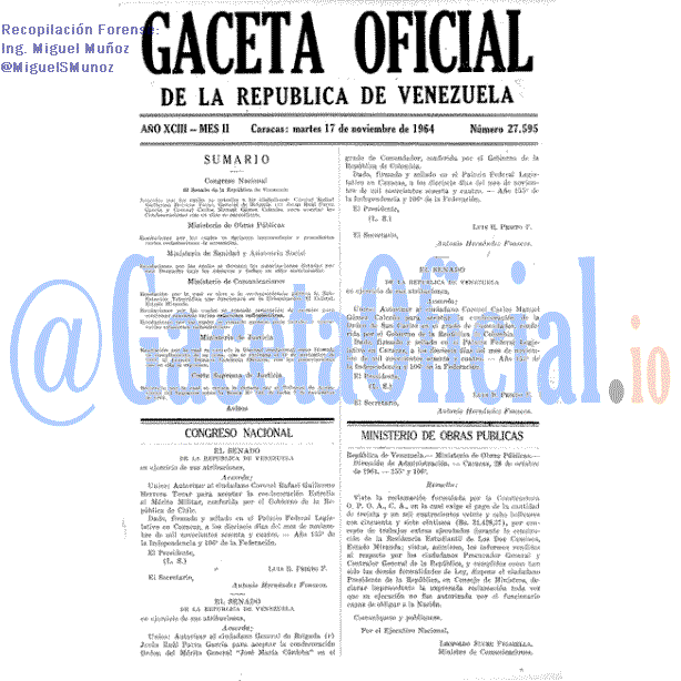 Gaceta Oficial 27595 del 17 Noviembre 1964