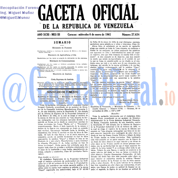 Gaceta Oficial 27634 del 6 Enero 1965