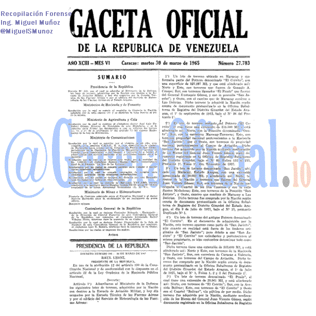 Gaceta Oficial 27703 del 30 Marzo 1965