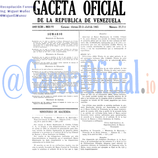 Gaceta Oficial 27719 del 23 Abril 1965