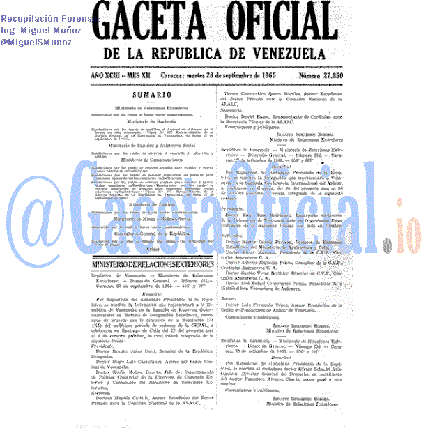 Gaceta Oficial 27850 del 28 Septiembre 1965
