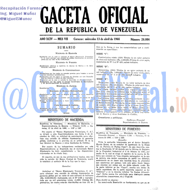 Gaceta Oficial 28006 del 13 Abril 1966