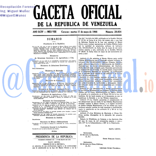 Gaceta Oficial 28034 del 17 Mayo 1966