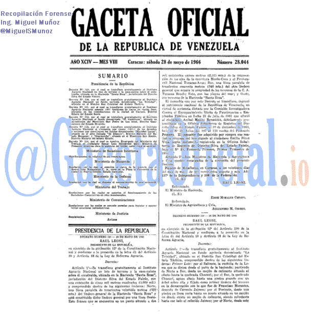 Gaceta Oficial 28044 del 28 Mayo 1966
