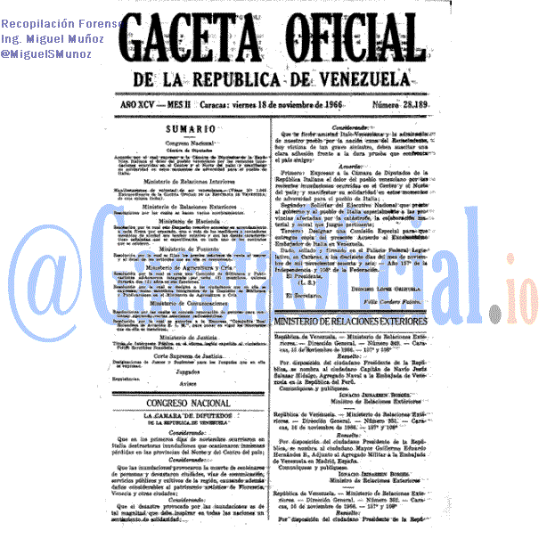 Gaceta Oficial 28189 del 18 Noviembre 1966
