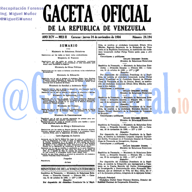Gaceta Oficial 28194 del 24 Noviembre 1966