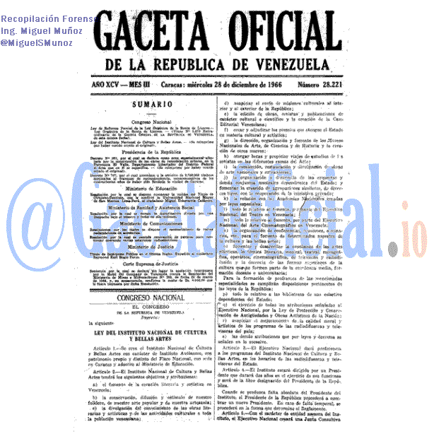 Gaceta Oficial 28221 del 28 Diciembre 1966