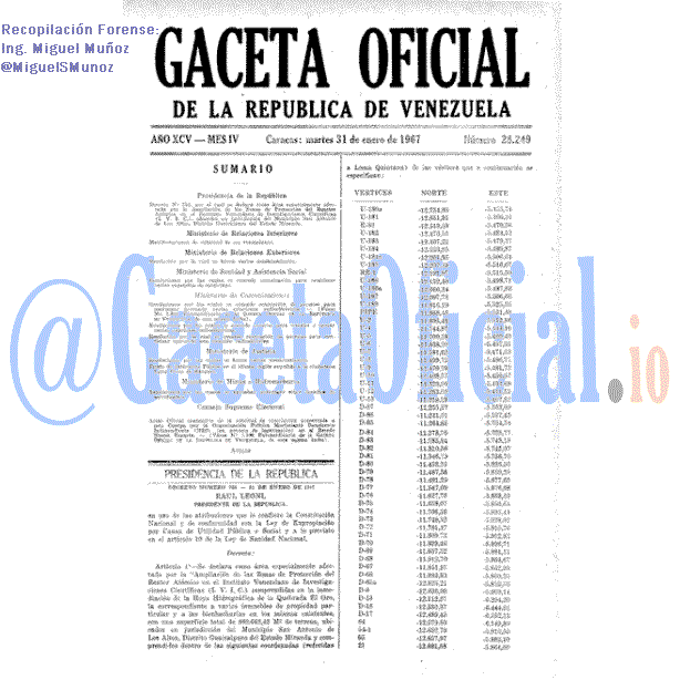 Gaceta Oficial 28249 del 31 Enero 1967