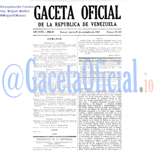 Gaceta Oficial 28489 del 23 Noviembre 1967
