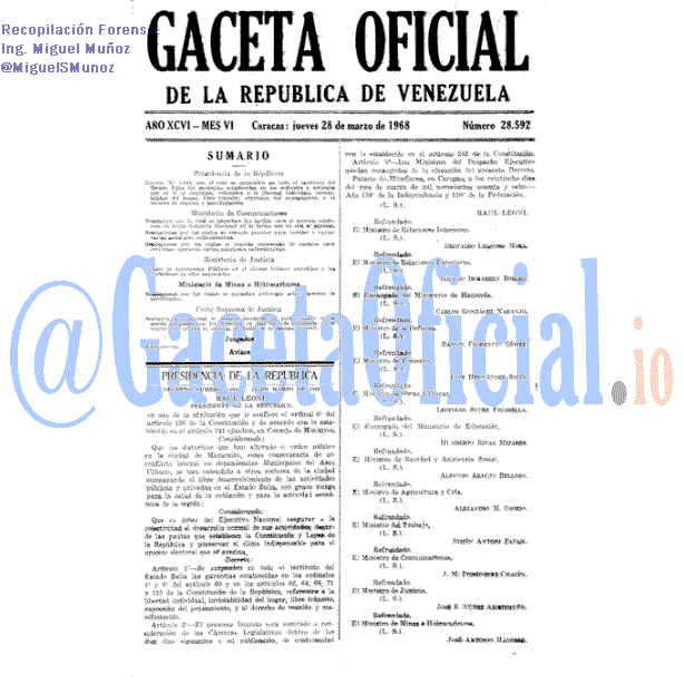 Gaceta Oficial 28592 del 28 Marzo 1968