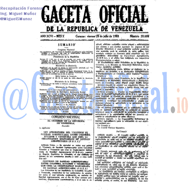 Gaceta Oficial 28686 del 26 Julio 1968