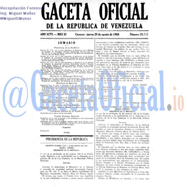 Gaceta Oficial 28715 del 29 Agosto 1968