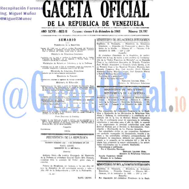 Gaceta Oficial 28797 del 6 Diciembre 1968