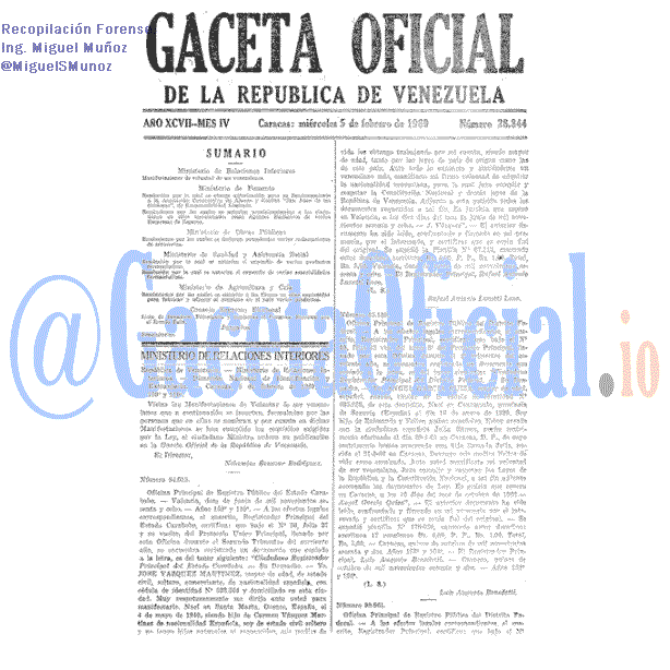 Gaceta Oficial 28844 del 5 Febrero 1969