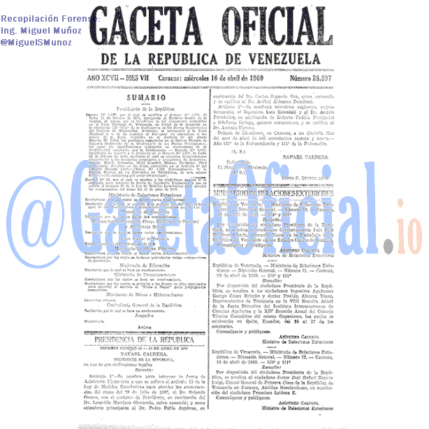 Gaceta Oficial 28897 del 16 Abril 1969