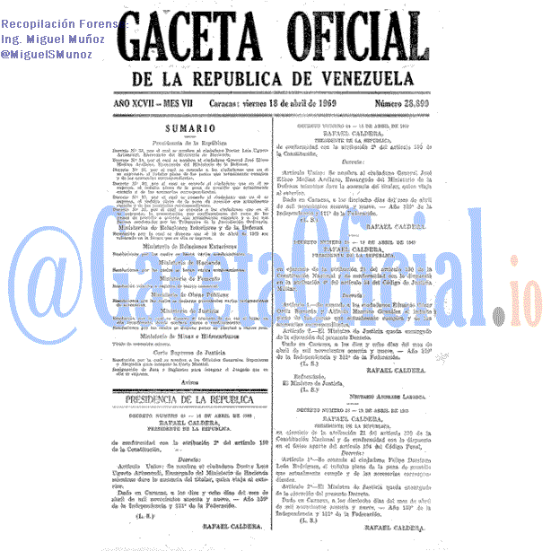 Gaceta Oficial 28899 del 18 Abril 1969